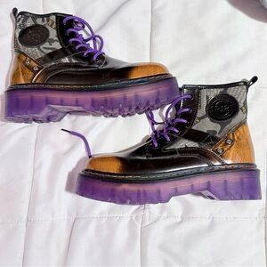 Chunky Combat Boots | Purple Translucent Sole | Size EU 40 (Run Large)